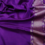 Purple Colour Pure Katan silk ektara jamdani Banarasi saree.