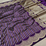 Purple Color Pure Katan Silk Handwoven Banarasi Saree
