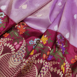Lavender Colour Pure Kora By Tissue Handwoven Banarasi Saree