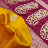 Yellow Color Pure Katan Silk Handwoven Banarasi Saree