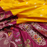Yellow Color Pure Katan Silk Handwoven Banarasi Saree