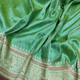 Pure Katan Silk Handwoven Tanchoi Banarasi Saree