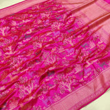 Pink Color Pure Katan Silk Handwoven Banarasi Saree