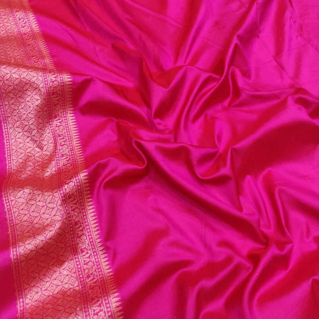Pink Color Pure Katan Silk Handwoven Banarasi Saree