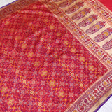Red Colour Pure Katan Silk Handwoven Banarasi Saree
