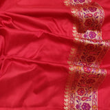 Red Colour Pure Katan Silk Handwoven Banarasi Saree