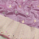 Pastel Colour Pure Katan Silk Handwoven Banarasi Saree