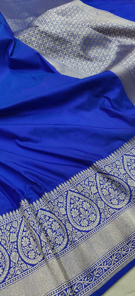 Royal Blue Colour Pure Katan Silk Handwoven Saree