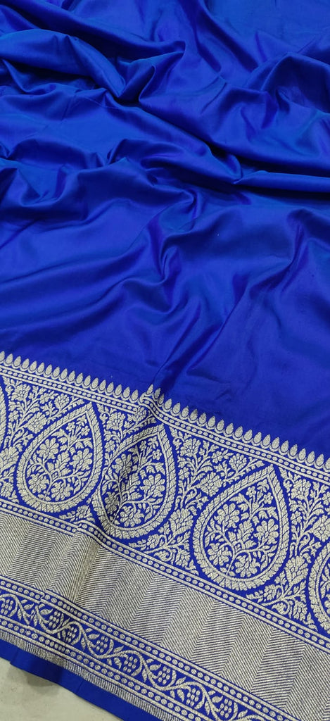 Royal Blue Colour Pure Katan Silk Handwoven Saree