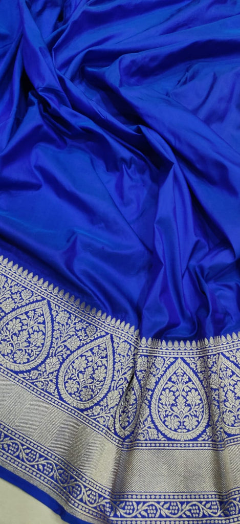 Royal Blue Colour Pure Katan Silk Handwoven Saree