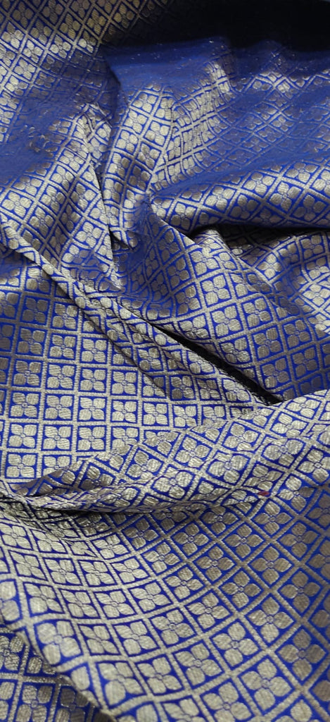 Royal Blue Colour Pure Katan Silk Handwoven Saree