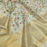 Pure Kora Silk Handwoven Banarasi Saree