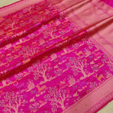 Pink Color Pure Katan Silk Handwoven Banarasi Saree