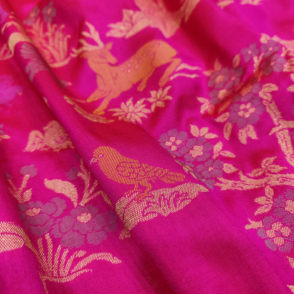 Pink Color Pure Katan Silk Handwoven Banarasi Saree
