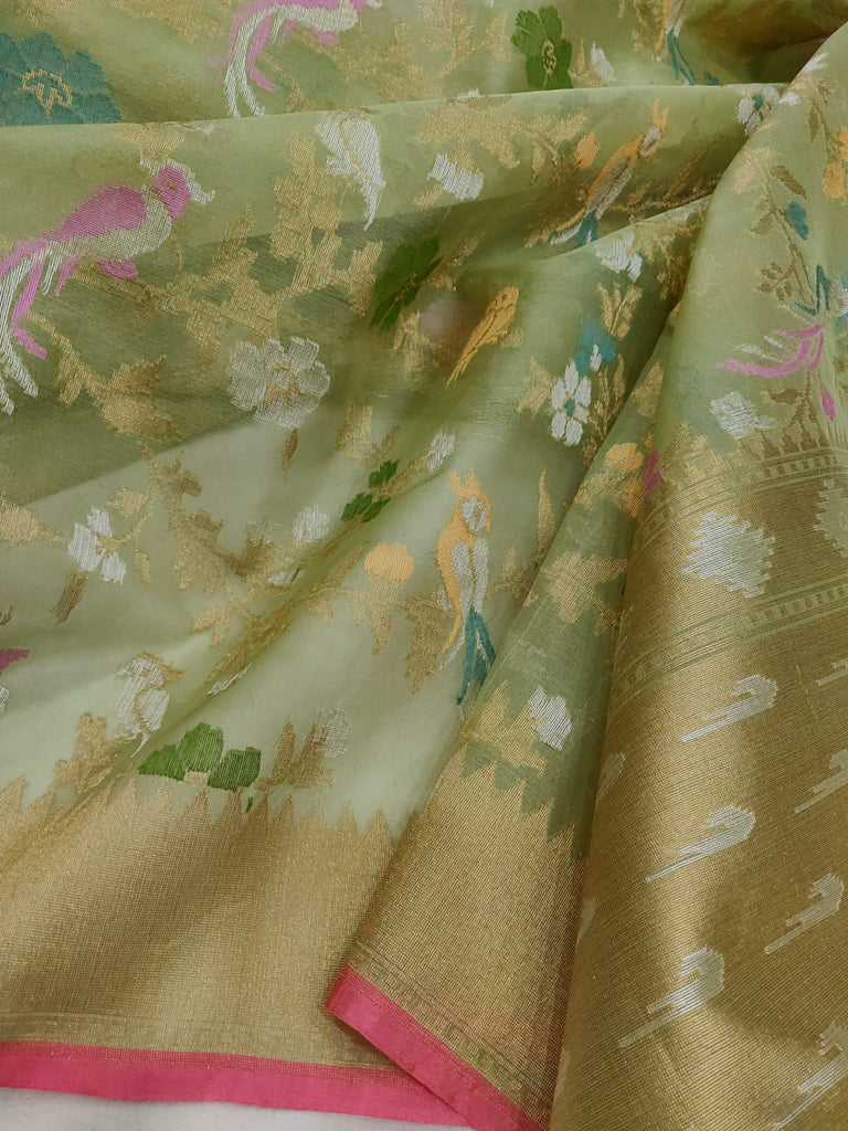 Pure Kora Silk Handwoven Banarasi Saree
