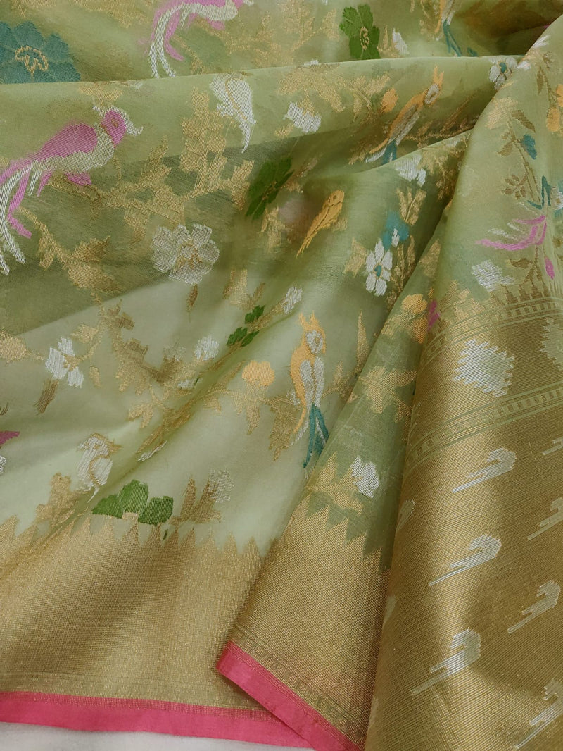 Pure Kora Silk Handwoven Banarasi Saree