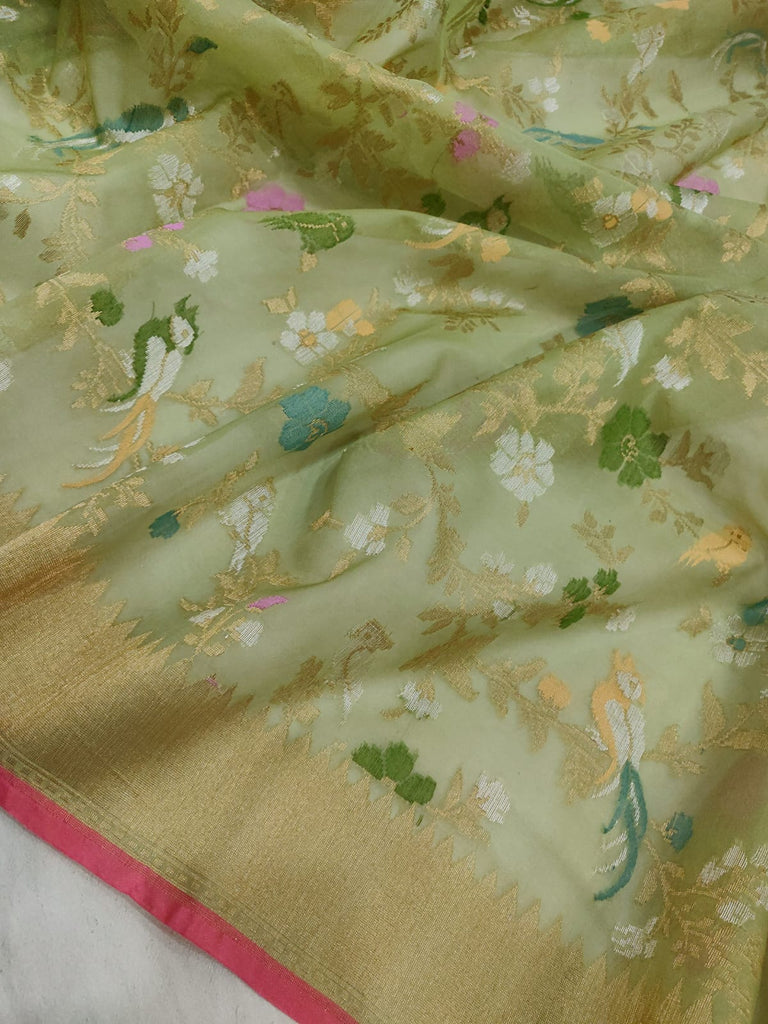 Pure Kora Silk Handwoven Banarasi Saree