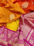 Multicolor Pure Katan Silk Handwoven Banarasi Saree