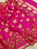 Pink colour Pure Katan Silk Handwoven Banarasi Saree