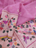 Pure Ektara Kora Silk Handwoven Banarasi Saree