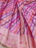 Multicolor Pure Katan Silk Handwoven Banarasi Saree