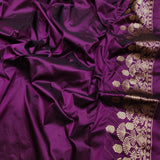 Purple colour Pure Katan Silk Handwoven Banarasi Saree