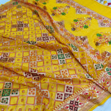 Yellow Chiffon Georgette Banarasi Gharchola Saree