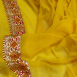 Yellow Chiffon Georgette Banarasi Gharchola Saree