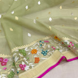 Pure kora handwoven Banarasi saree
