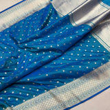 Dual shade pure katan silk handwoven Banarasi saree