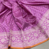 Pink colour pure katan silk handwoven Banarasi Tanchoi saree