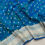 Dual shade pure katan silk handwoven Banarasi saree