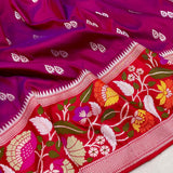 Dual shade pure katan silk handwoven Banarasi saree
