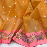 Pure kora handwoven Banarasi saree