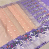 Pure Kora handwoven Banarasi saree