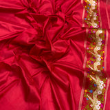 Off white colour pure katan silk handwoven Banarasi saree