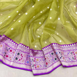 Pure kora handwoven Banarasi saree