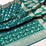 Pure katan silk handwoven Banarasi saree