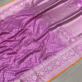Pink colour pure katan silk handwoven Banarasi Tanchoi saree