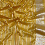 Grey colour pure katan silk handwoven Banarasi saree