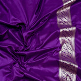 Purple colour pure katan silk handwoven Banarasi saree