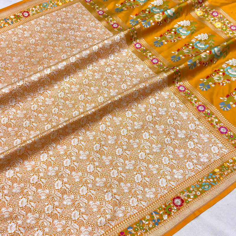 Pure katan silk handwoven Banarasi saree