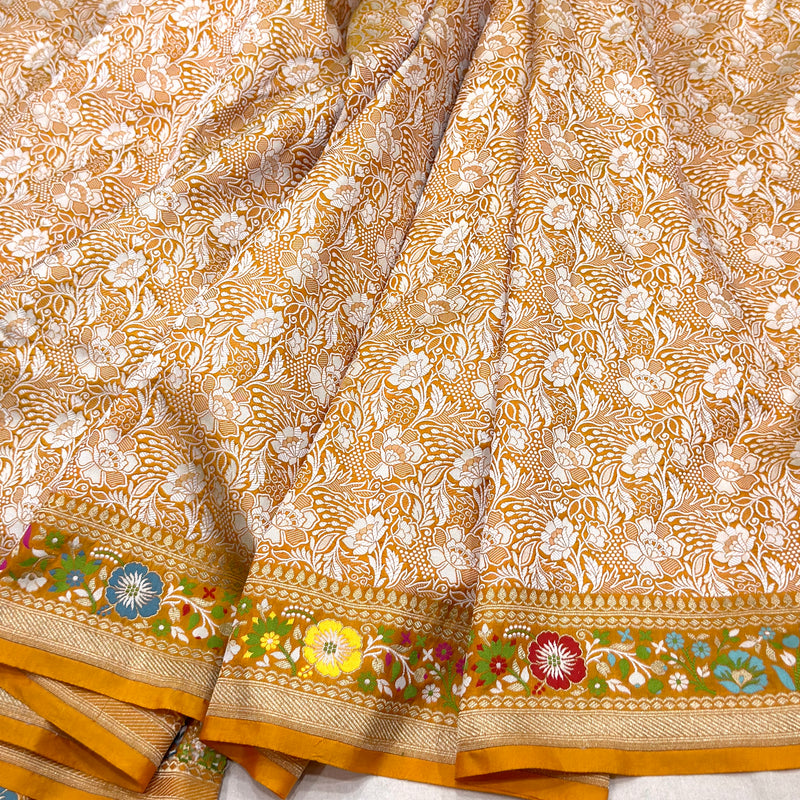 Pure katan silk handwoven Banarasi saree