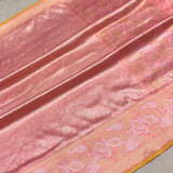 Pink colour pure katan silk handwoven Banarasi saree