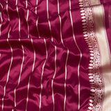 Brown colour pure katan silk handwoven Banarasi saree