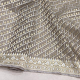 Grey colour pure cotton handwoven  Banarasi saree