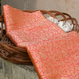 Peach colour pure katan silk handwoven Banarasi saree