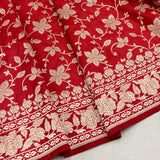 Red colour pure katan silk handwoven Banarasi silk