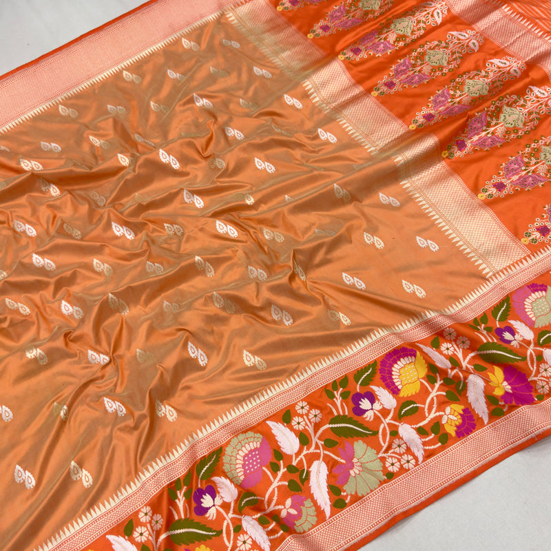 Pure katan silk handwoven banarasi saree