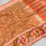 Pure katan silk handwoven banarasi saree